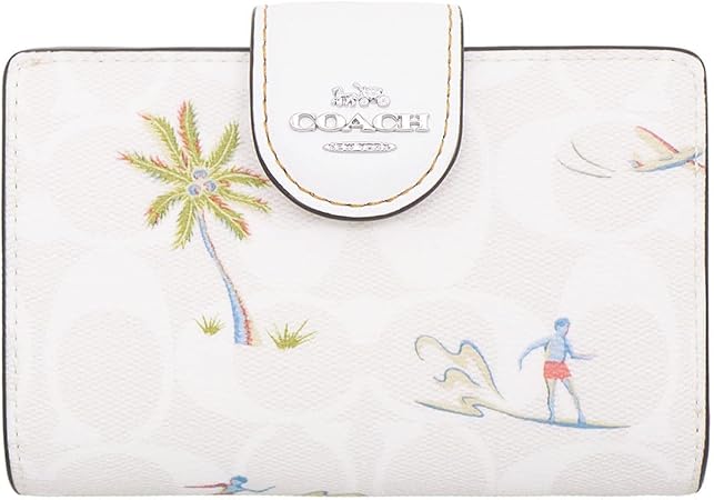 【新品未使用】COACH ホワイト花柄 二つ折り財布 がま口 人気 Amazon | [コーチ] COACH 財布(二つ折り財布) FCK414 CK414